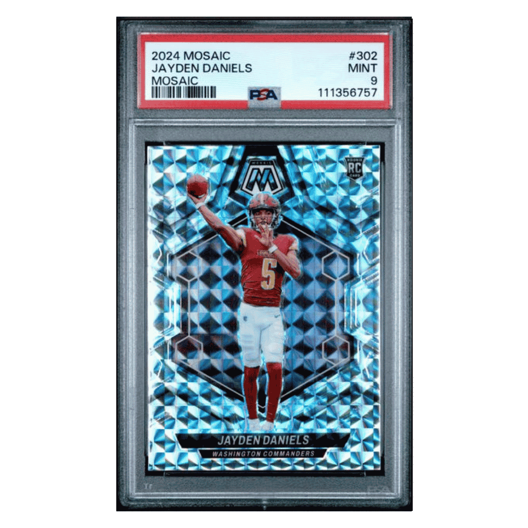 Jayden Daniels PSA 9 2024 Panini Mosaic Rookie RC Card #302