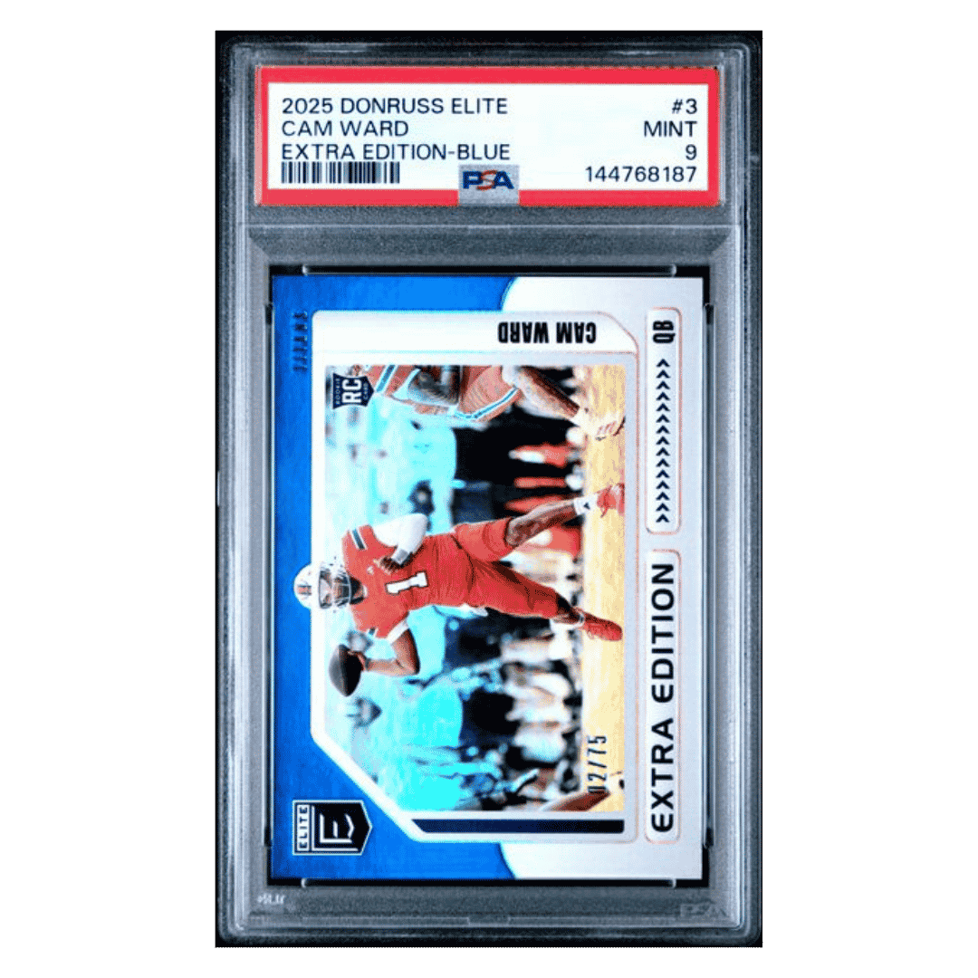 Cam Ward PSA 9 2025 Panini Donruss Elite Extra Edition Blue Rookie RC #d/ 75 Card #3
