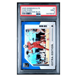 Cam Ward PSA 9 2025 Panini Donruss Elite Extra Edition Blue Rookie RC #d/ 75 Card #3