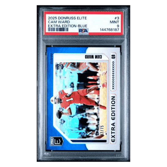 Cam Ward PSA 9 2025 Panini Donruss Elite Extra Edition Blue Rookie RC #d/ 75 Card #3