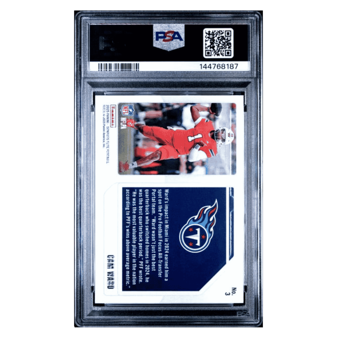 Cam Ward PSA 9 2025 Panini Donruss Elite Extra Edition Blue Rookie RC #d/ 75 Card #3