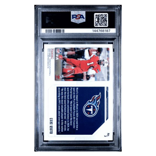 Cam Ward PSA 9 2025 Panini Donruss Elite Extra Edition Blue Rookie RC #d/ 75 Card #3