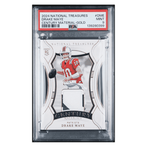 Drake Maye PSA 9 2024 Panini National Treasures Century Material Gold Rookie RC #d/ 49 Card #DME