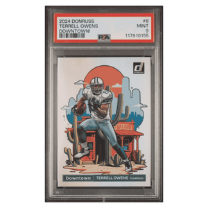 Terrell Owens PSA 9 2024 Panini Donruss Downtown! Card #8