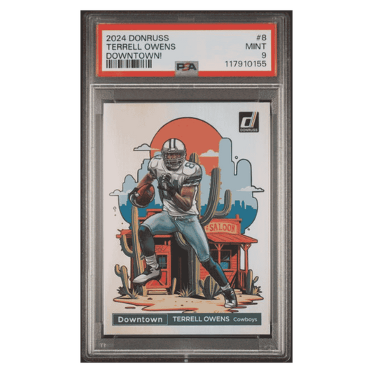 Terrell Owens PSA 9 2024 Panini Donruss Downtown! Card #8