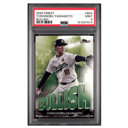Yoshinobu Yamamoto PSA 9 2025 Topps Finest Bullish Card #B24