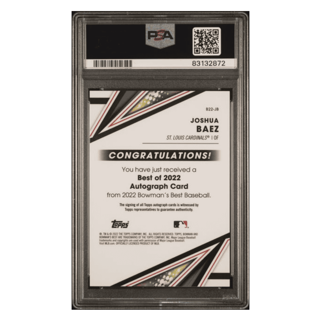 Joshua Baez PSA 10 2022 Bowmans Best Best of 2022 Autographs Card #B22JB