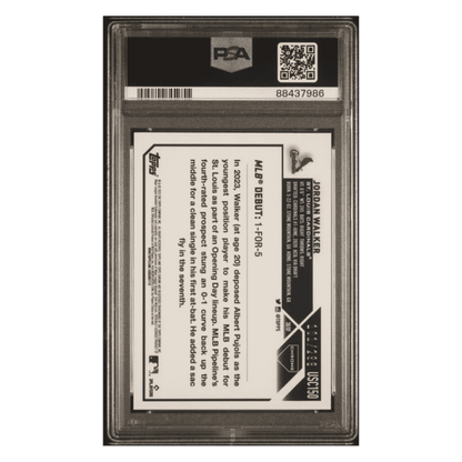 Jordan Walker PSA 10 2023 Topps Chrome Update Magenta/ Purple Lava Lamp Rookie RC #d/ 299 Card #USC150