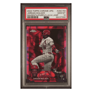 Jordan Walker PSA 10 2023 Topps Chrome Update Magenta/ Purple Lava Lamp Rookie RC #d/ 299 Card #USC150