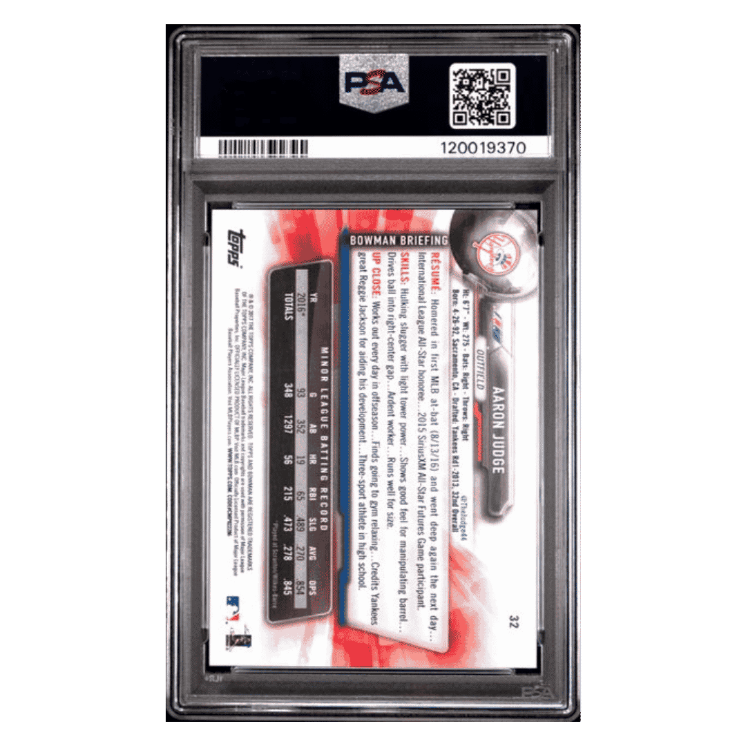 Aaron Judge PSA 9 2017 Bowman Rookie RC Card #32