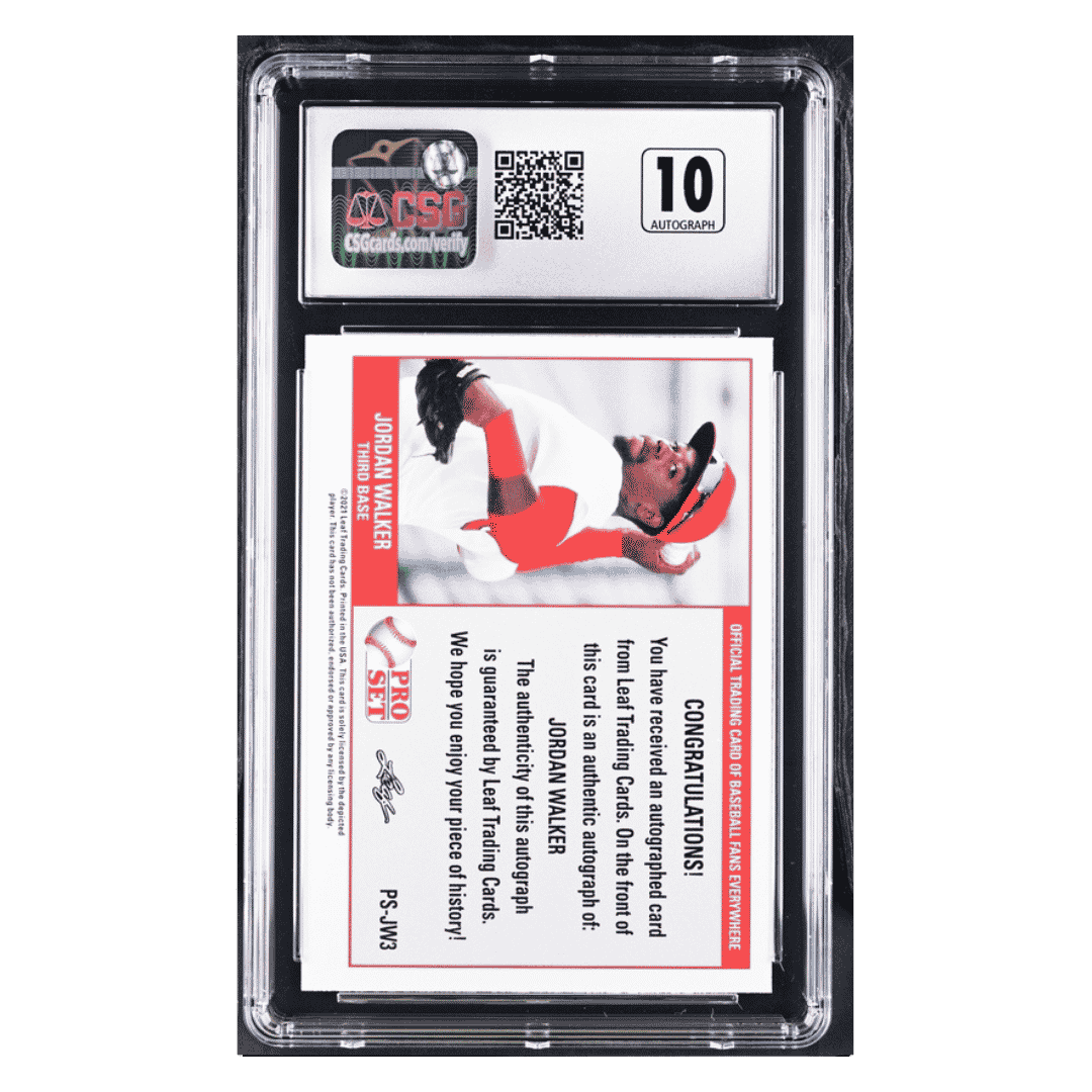 Jordan Walker CSG 9 2021 Leaf Pro Set Autographs Card #PS-JW3