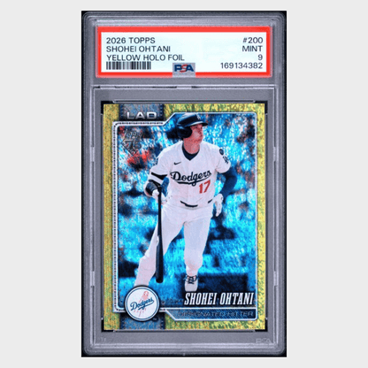 Shohei Ohtani PSA 9 2026 Topps Yellow Holo Foil #d/ 399 Card #200