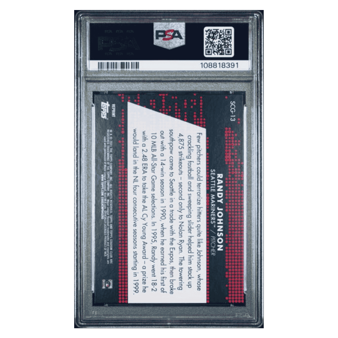 Randy Johnson PSA 9 2021 Topps Stadium Club Greats POP 2 Card #SCG13