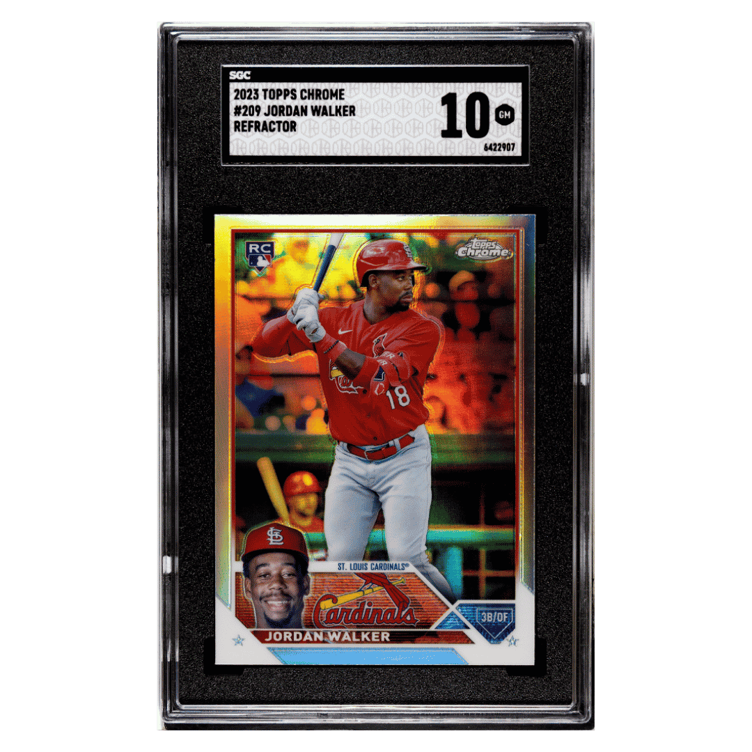 Jordan Walker SGC 10 2023 Topps Chrome Refractor Rookie RC Card #209