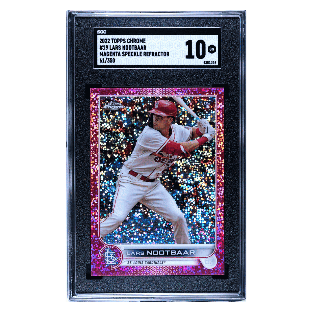 Lars Nootbaar SGC 10 2022 Topps Chrome Magenta Speckle Refractor Rookie RC #d/ 350 Card #19