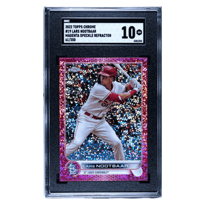 Lars Nootbaar SGC 10 2022 Topps Chrome Magenta Speckle Refractor Rookie RC #d/ 350 Card #19