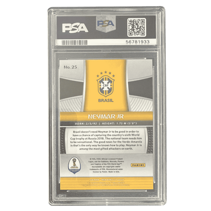 Neymar Jr PSA 10 2018 Panini Prizm World Cup Card #25