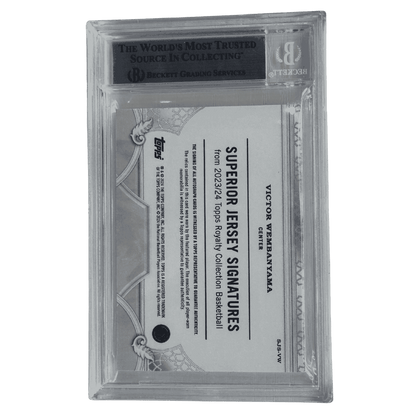 Victor Wembanyama BGS 9 2023-24 Topps Royalty Superior Jersey Signatures Patch Blue #d/ 25 Card #SJSVW