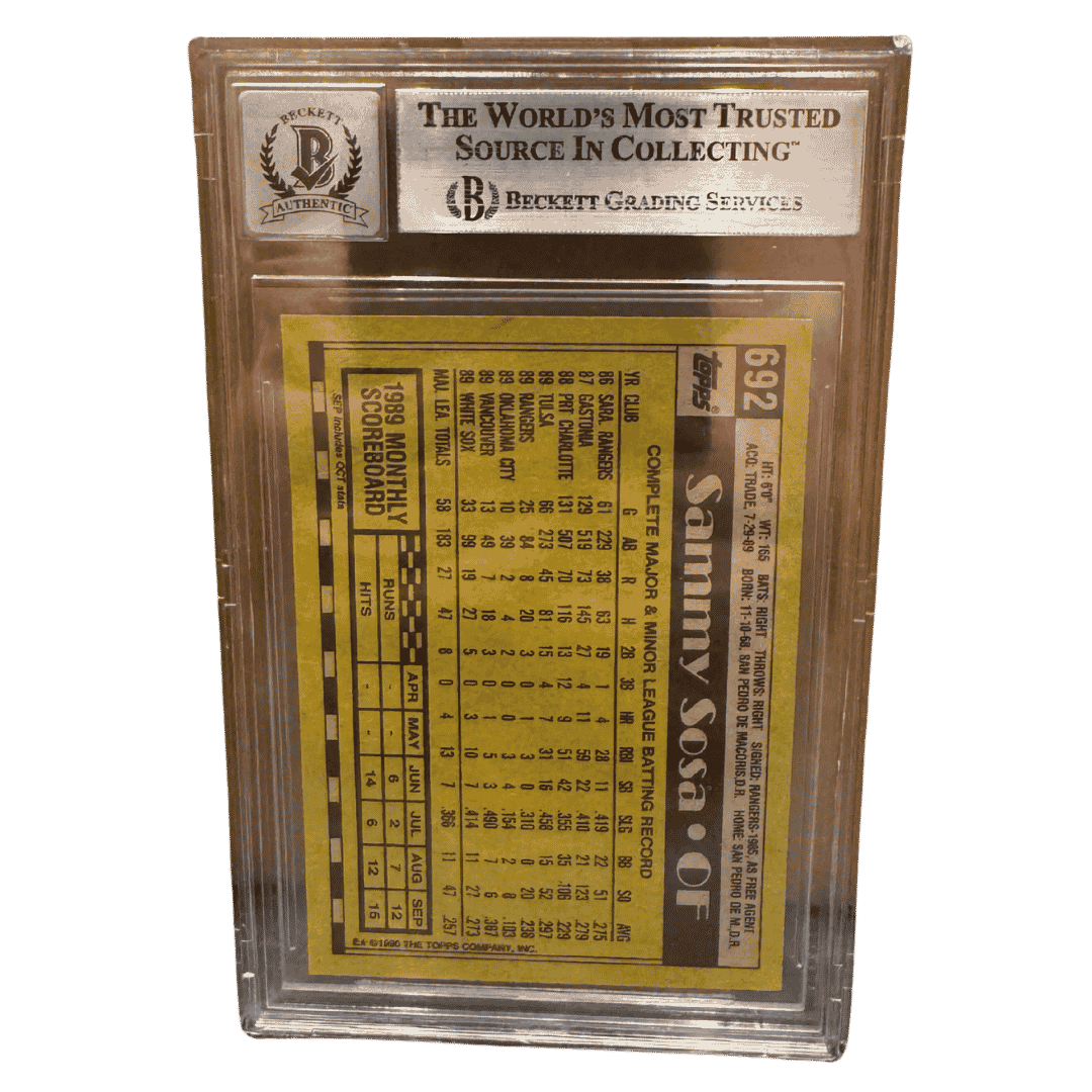 Sammy Sosa 1990 Topps Autograph Card #692