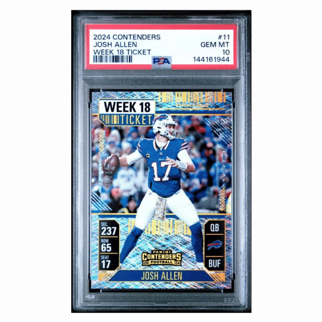 Josh Allen PSA 10 2024 Panini Contenders Week 18 Ticket #d/ 10 Card #11