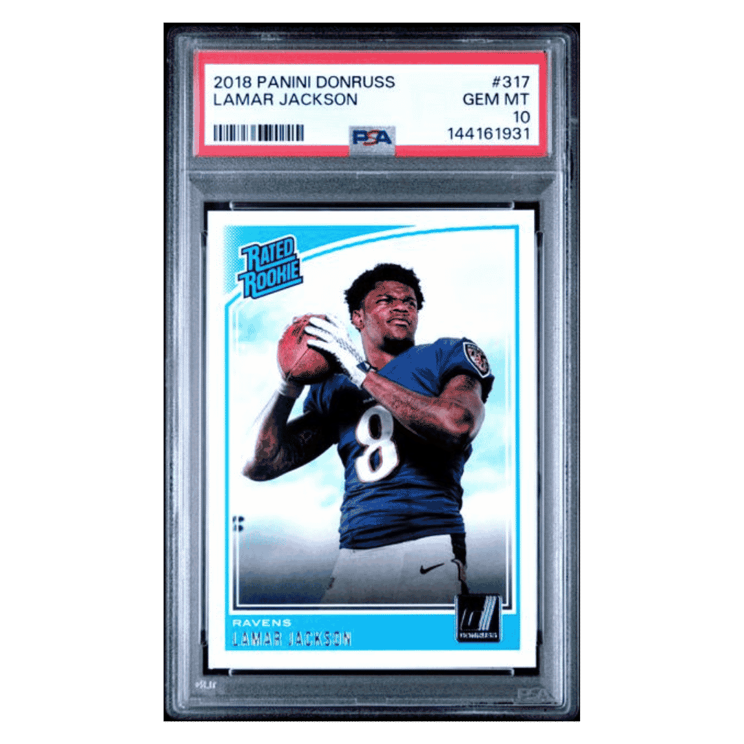 Lamar Jackson PSA 10 2018 Panini Donruss Rated Rookie RC Card #317