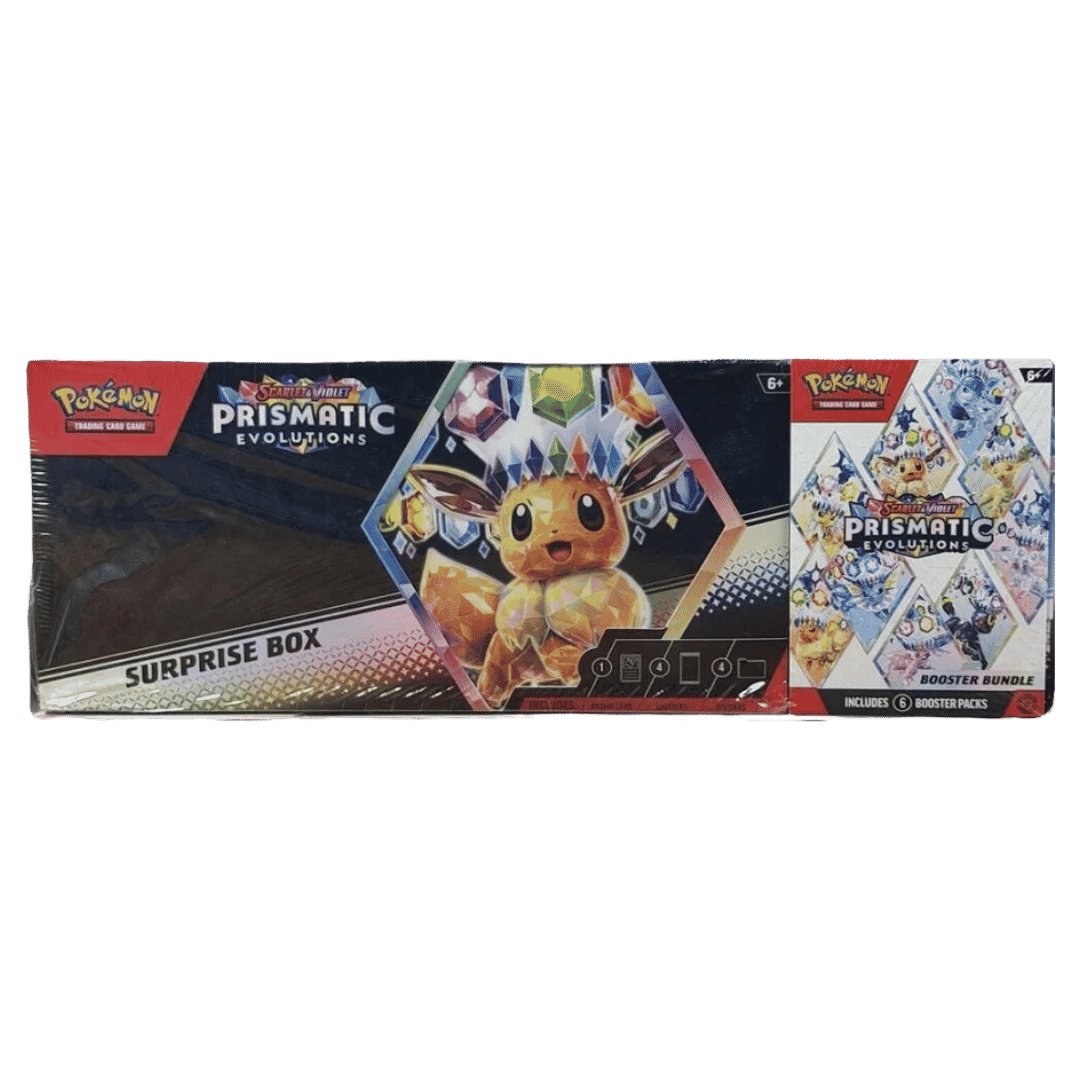 Pokemon TCG: Scarlet & Violet Prismatic Evolutions Surprise Box + Booster Bundle
