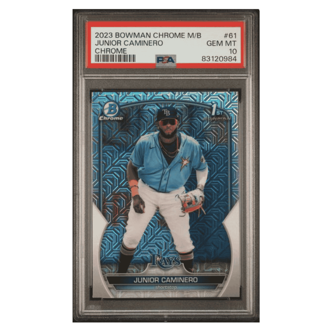 Junior Caminero PSA 10 2023 Bowman Chrome Mega Box Chrome Card #61