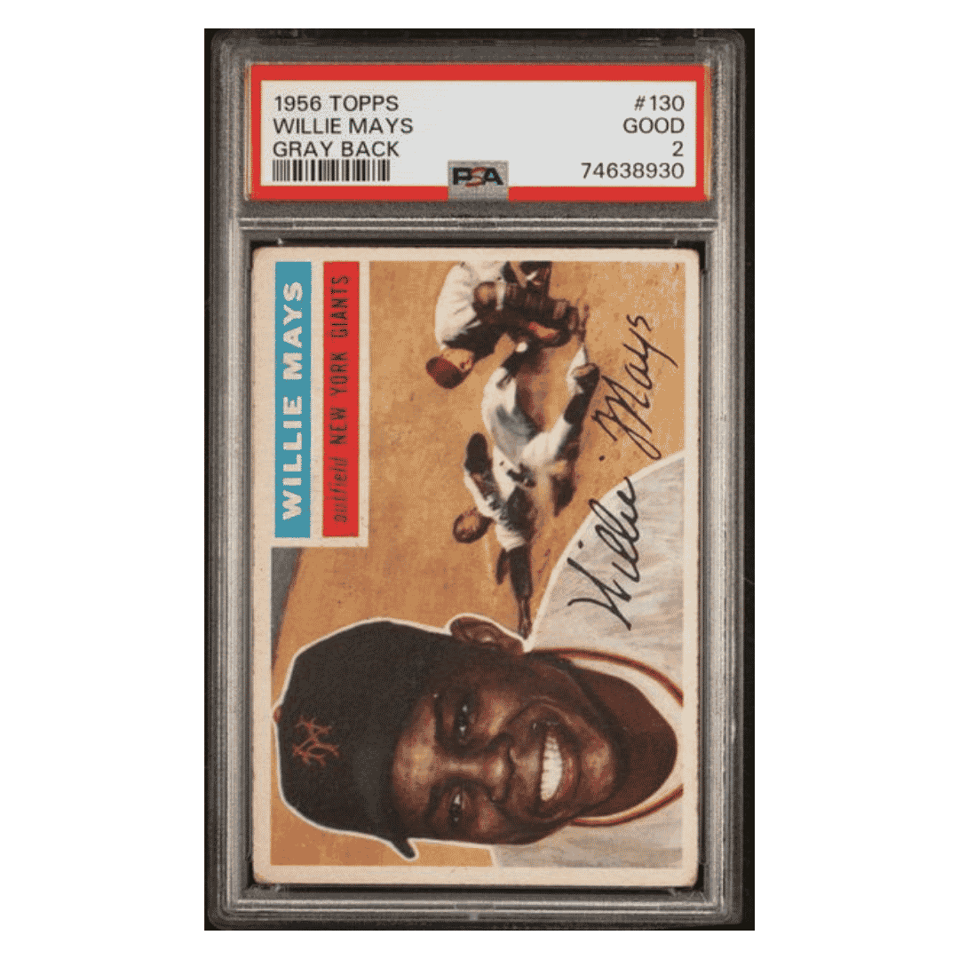 Willie Mays PSA 2 1956 Topps Gray Back Card #130
