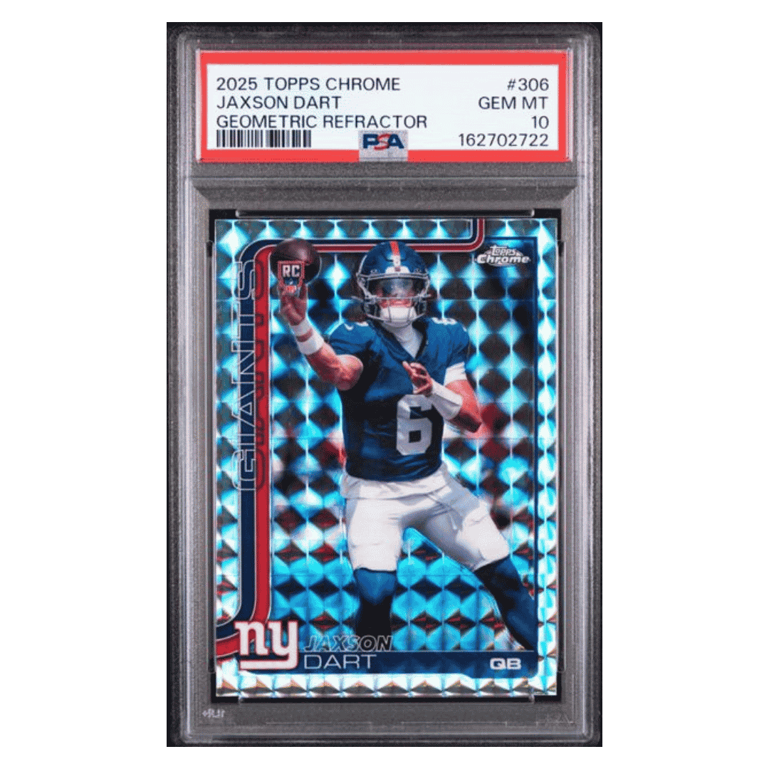 Jaxson Dart PSA 10 2025 Topps Chrome Geometric Refractor Rookie RC Card #306