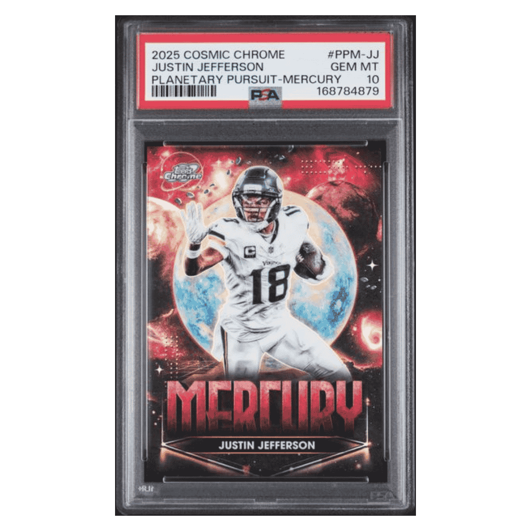 Justin Jefferson PSA 10 2025 Topps Cosmic Chrome Planetary Pursuit Mercury SSP Card #PPM-JJ