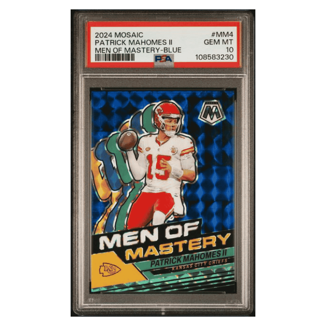 Patrick Mahomes PSA 10 2024 Panini Mosaic Men Of Mastery Blue #d/ 99 Card #MM4
