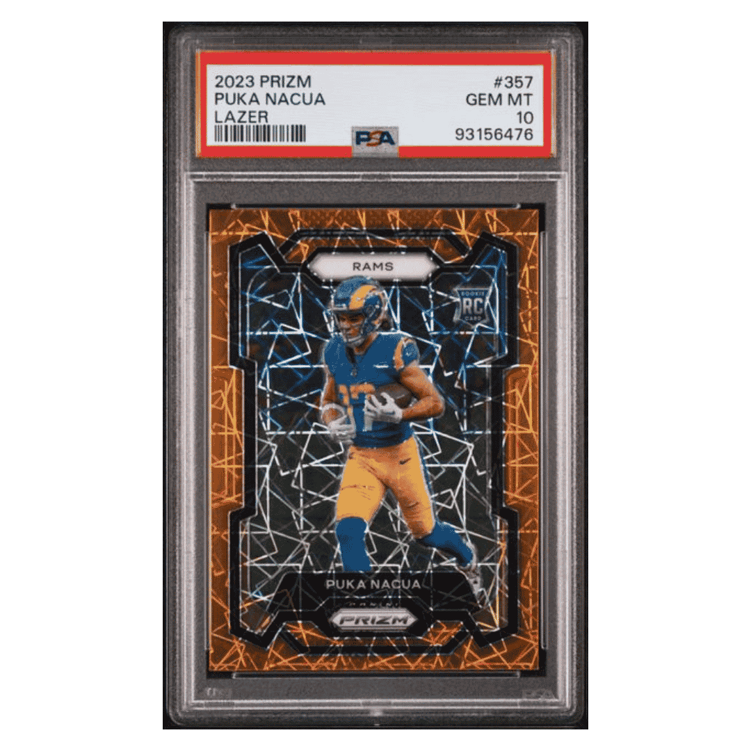Puka Nacua PSA 10 2023 Panini Prizm Lazer Rookie RC Card #357