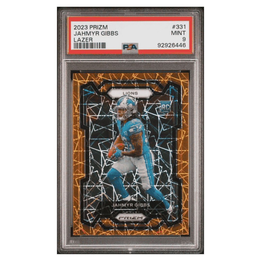 Jahmyr Gibbs PSA 9 2023 Panini Prizm Rookie RC Card #331