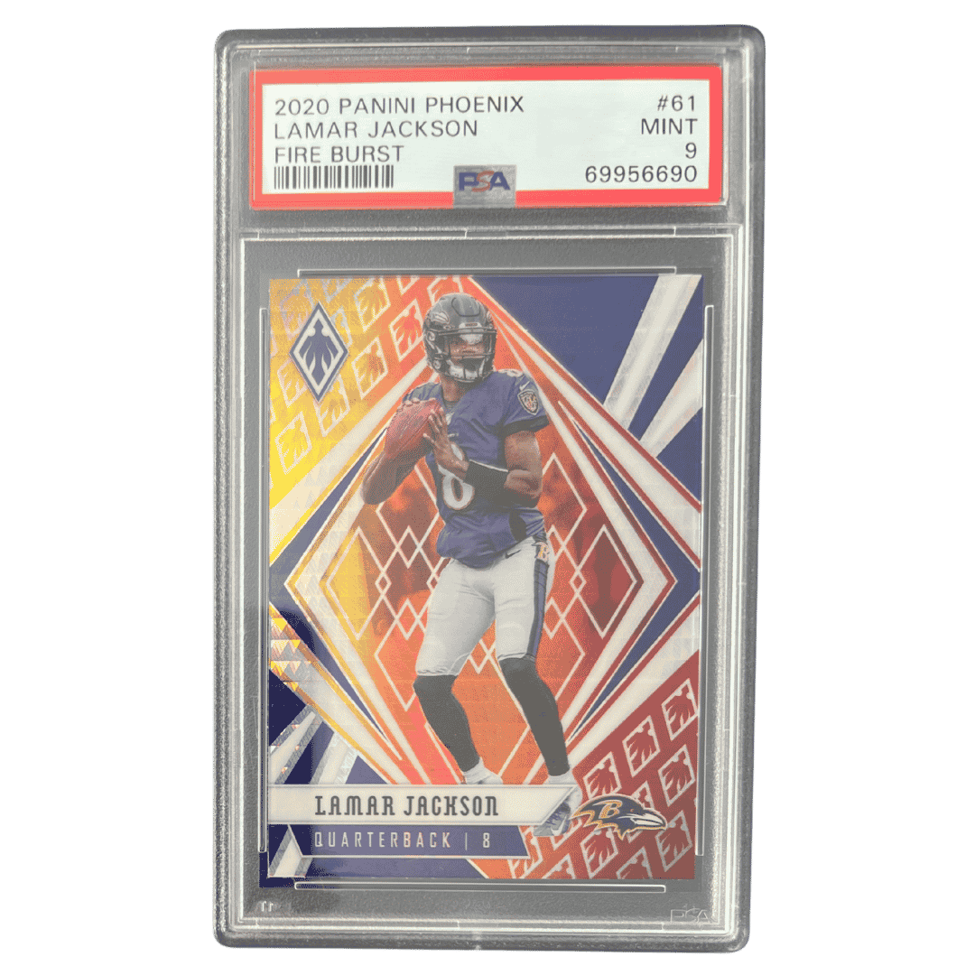 Lamar Jackson PSA 9 2020 Panini Phoenix Fire Burst Card #61
