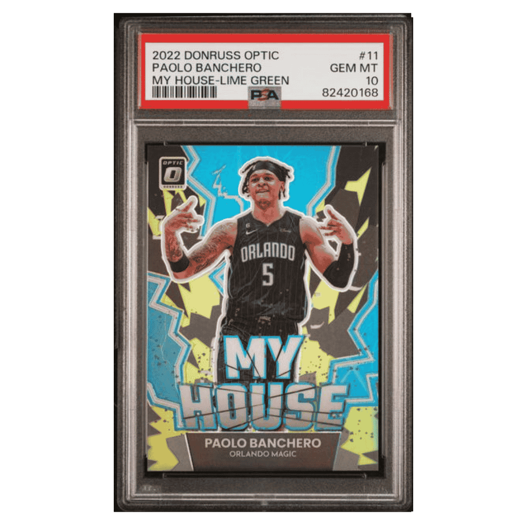 Paolo Banchero PSA 10 2022 Panini Donruss Optic My House - Lime Green #d/149 Card #11