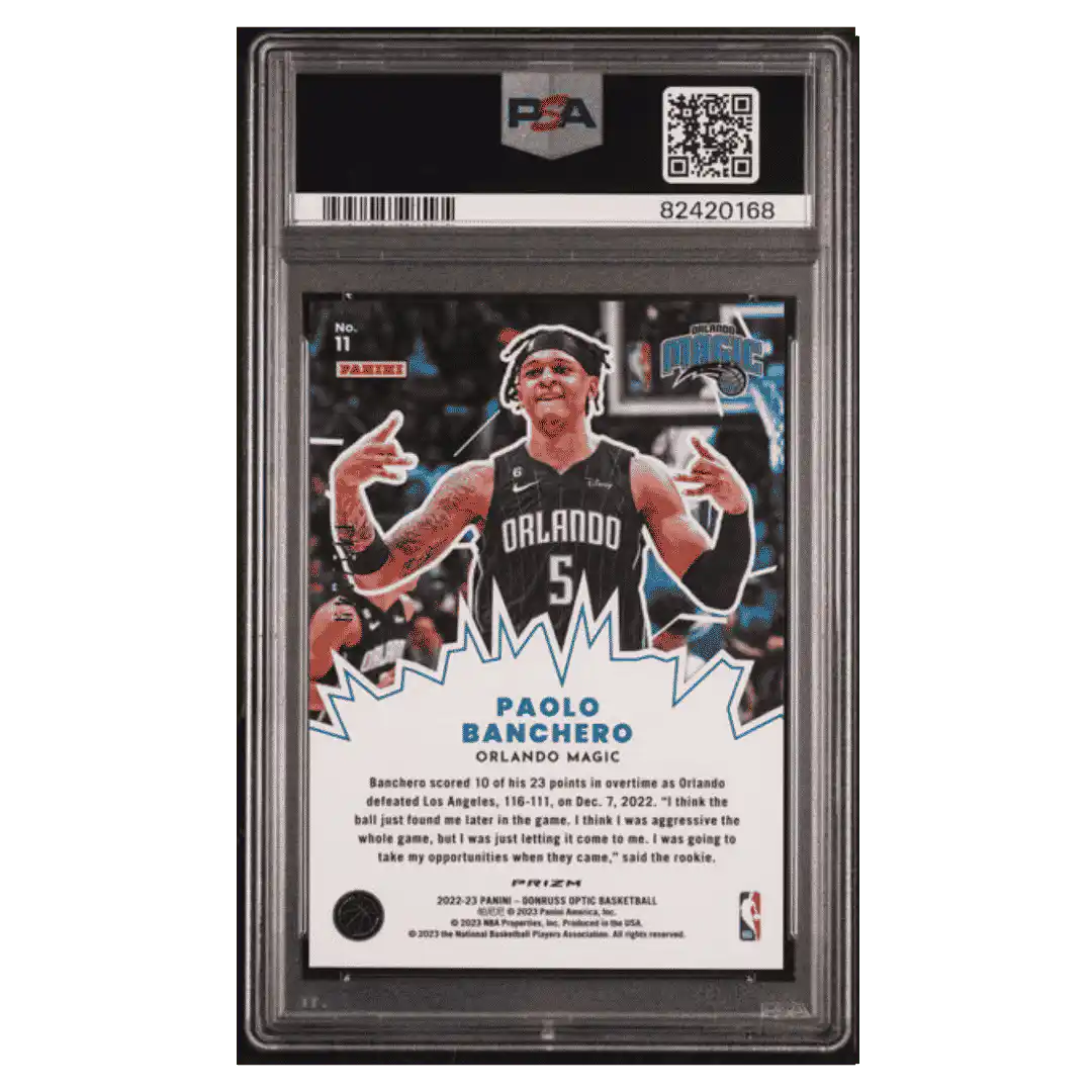 Paolo Banchero PSA 10 2022 Panini Donruss Optic My House - Lime Green /149 Card #11