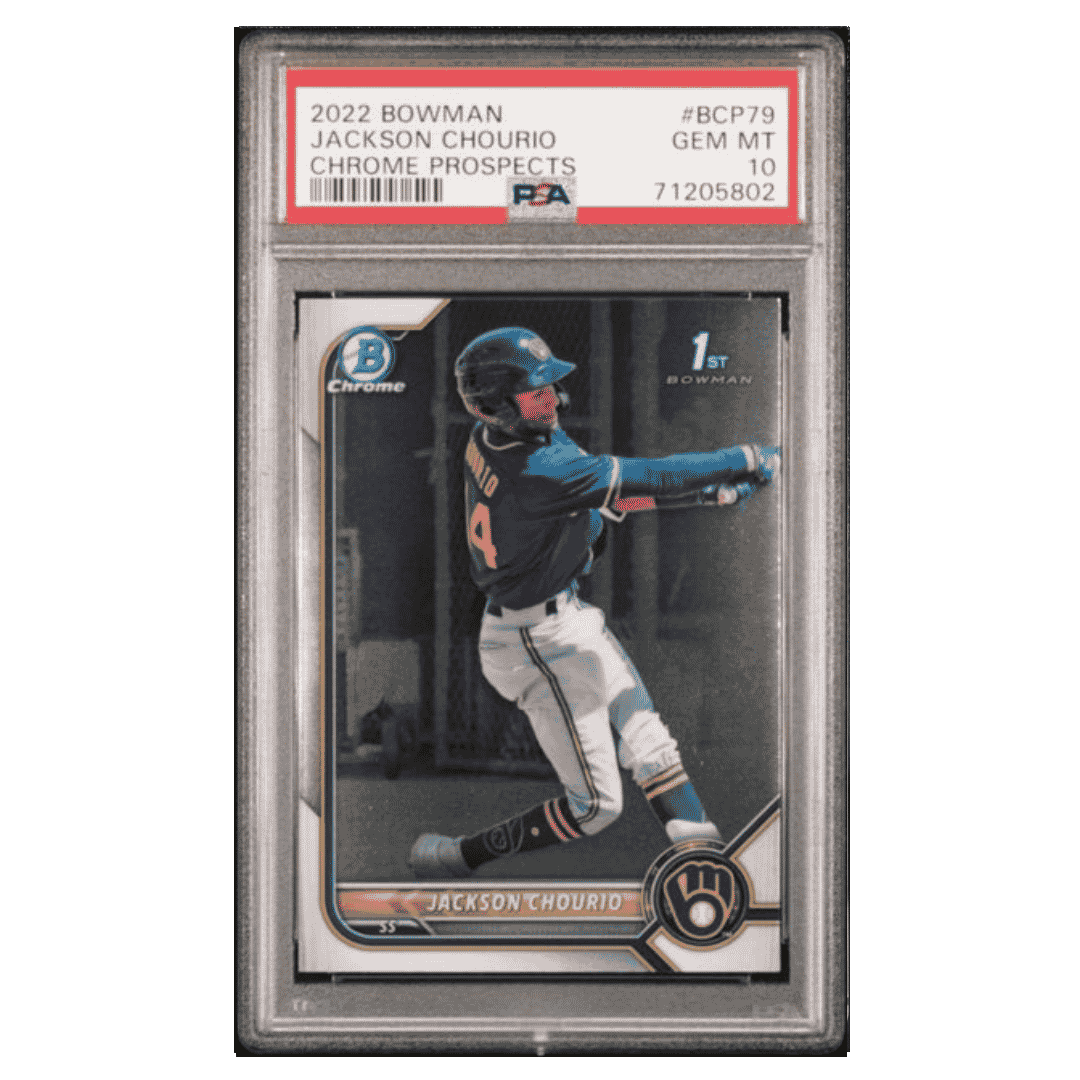 Jackson Chourio PSA 10 2022 Topps Bowman Chrome Prospects Card #BCP79