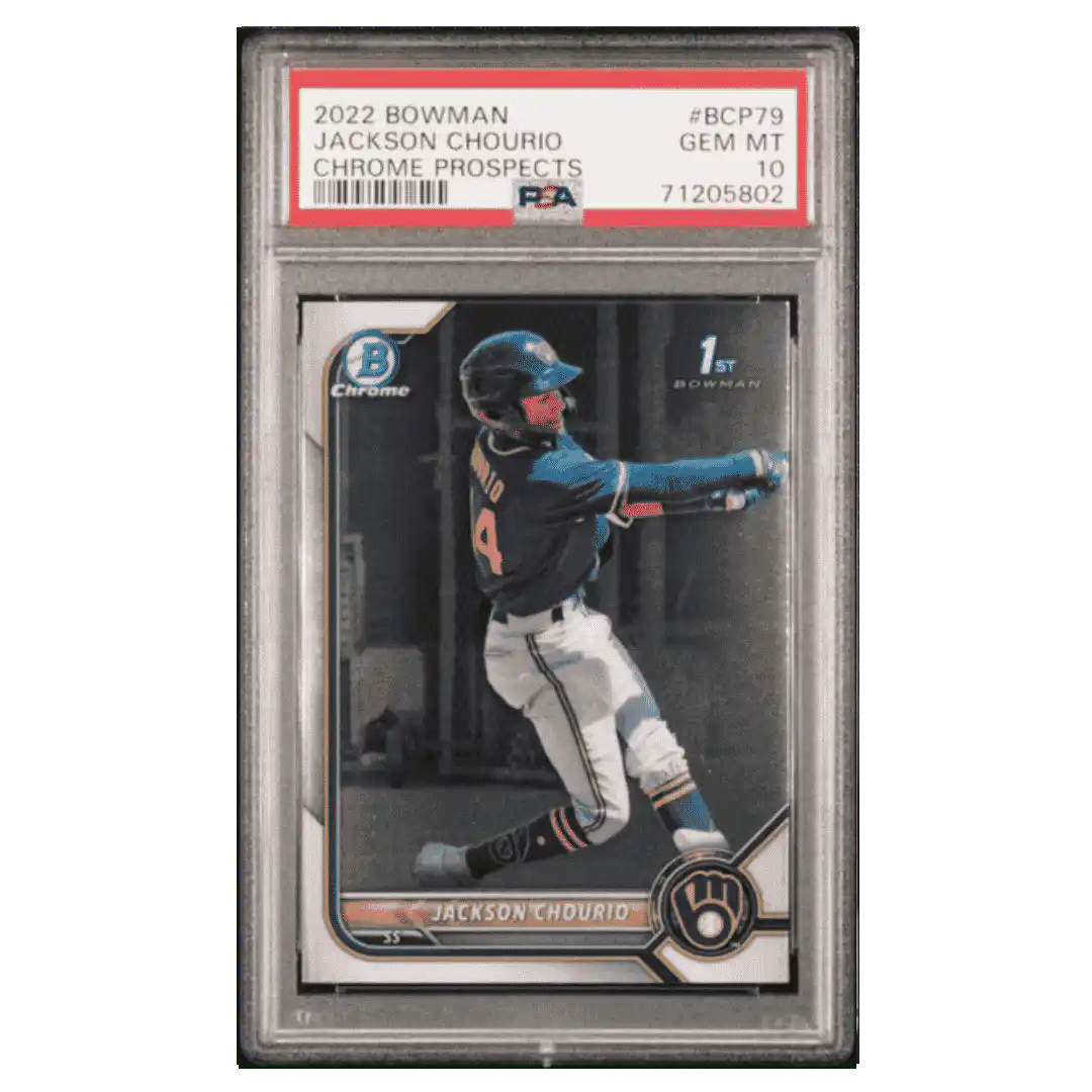 Jackson Chourio PSA 10 2022 Topps Bowman Chrome Prospects Card #BCP79