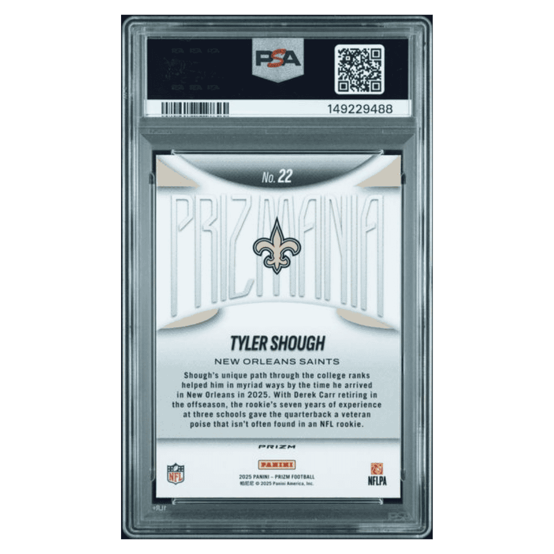 Tyler Shough PSA 10 2025 Panini Prizm Prizmania Rookie RC Card #22