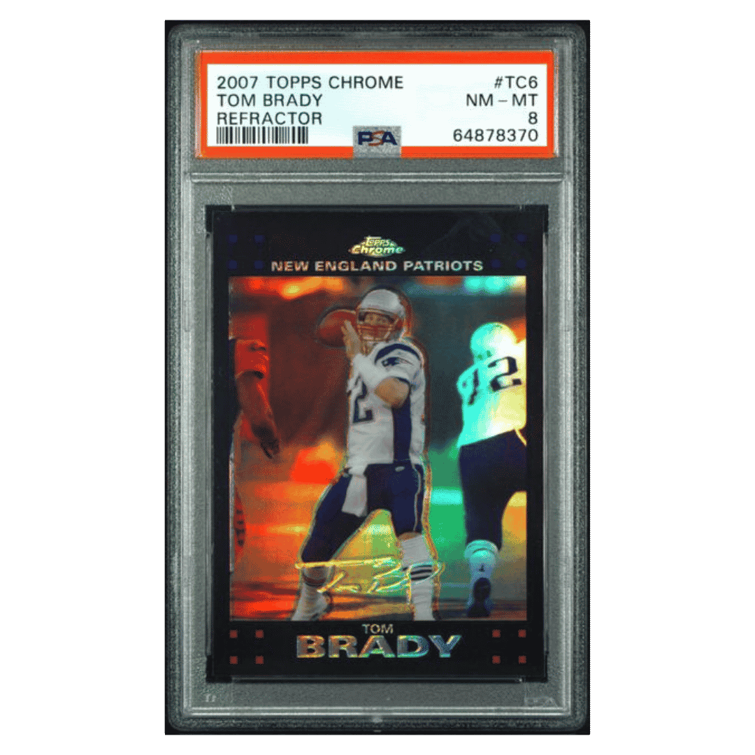 Tom Brady PSA 8 2007 Topps Chrome Refractor Card #TC6