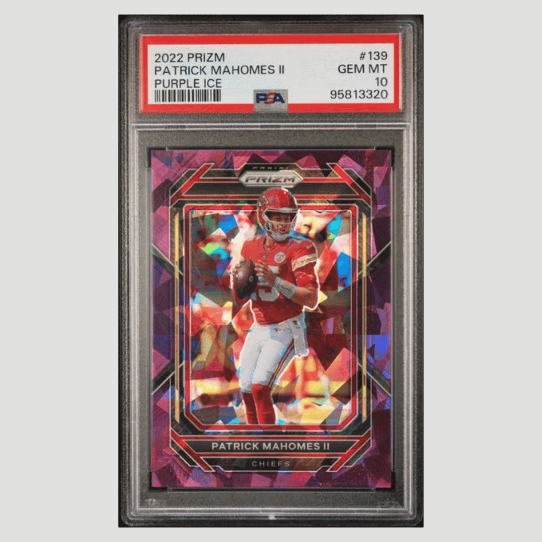 Patrick Mahomes PSA 10 2022 Panini Prizm Purple Ice #d/ 225 Card #139