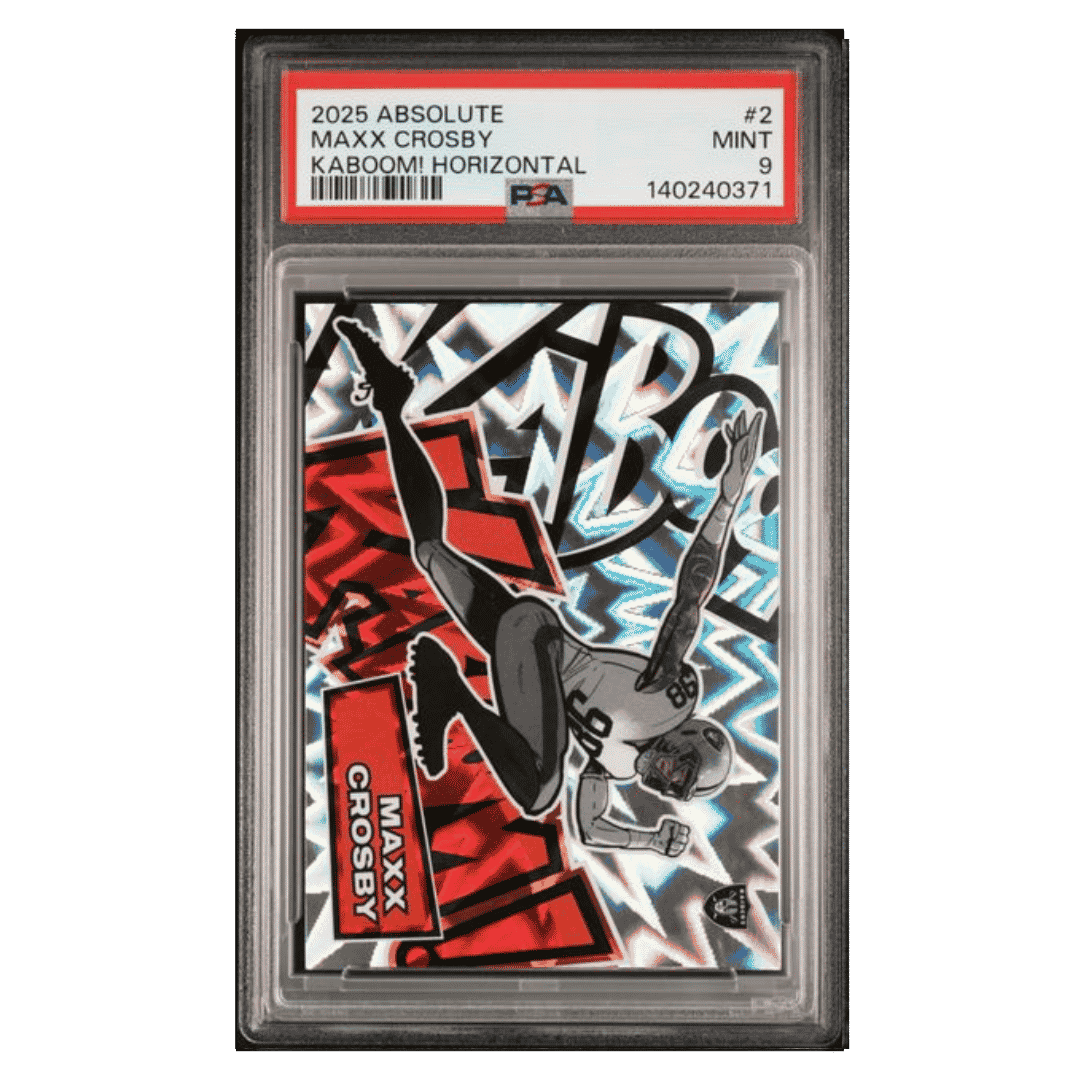 Maxx Crosby PSA 9 2025 Panini Absolute Kaboom! Horizontal Card #2