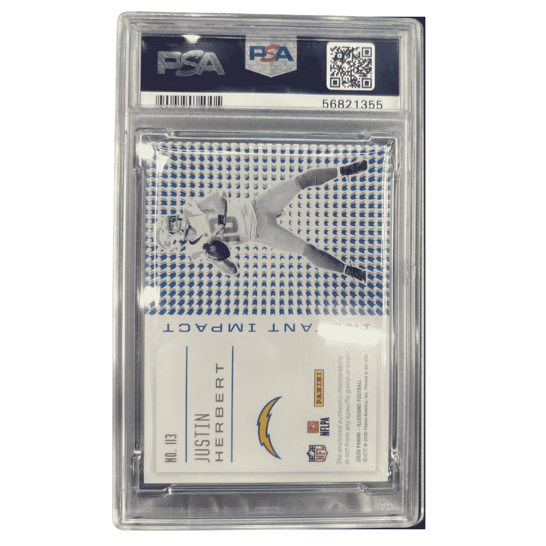 Justin Herbert PSA 10 2020 Panini Illusions Instant Impact Relics Patch Card #II3