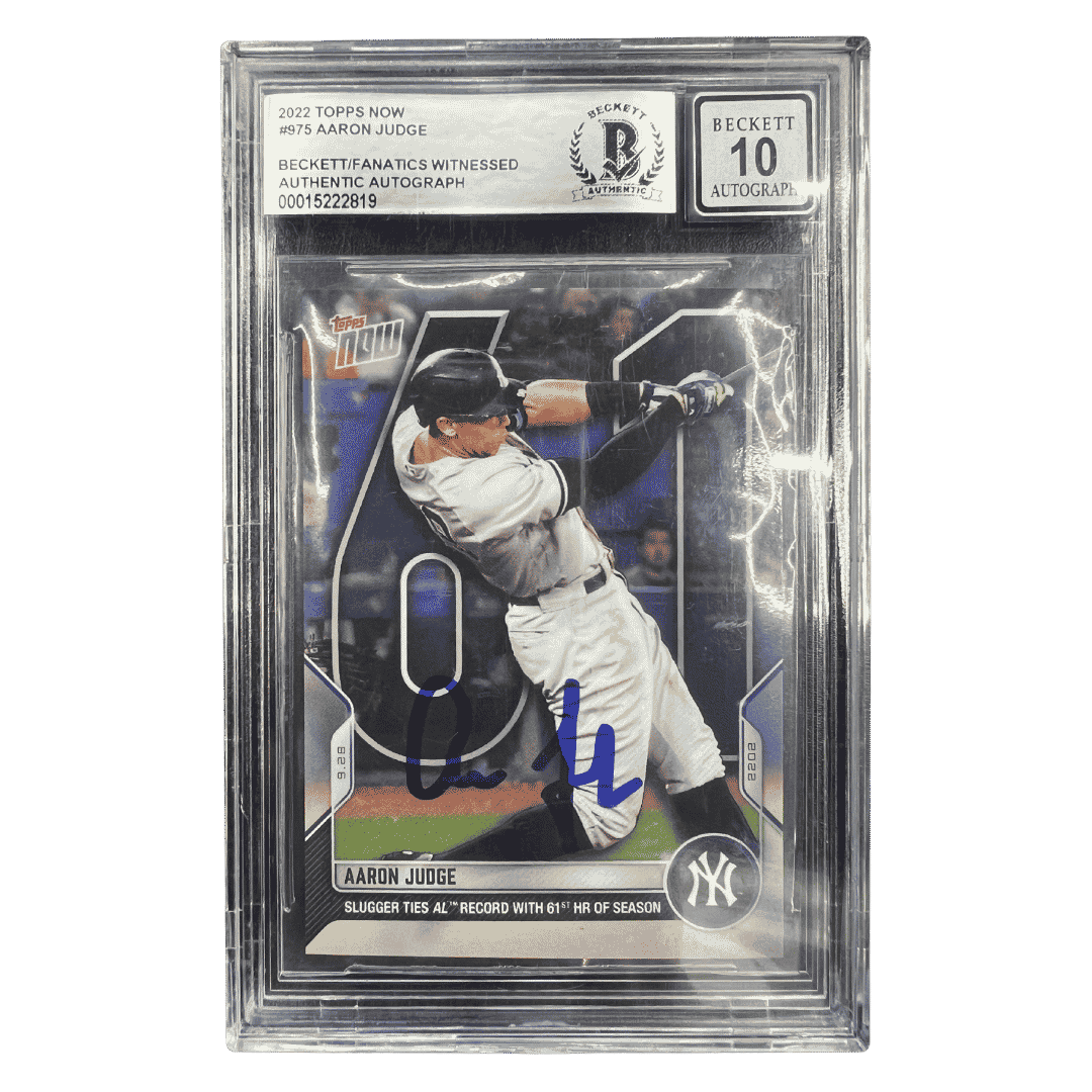 Aaron Judge 2022 Topps Now Autographed Card #975 - MLB COA
