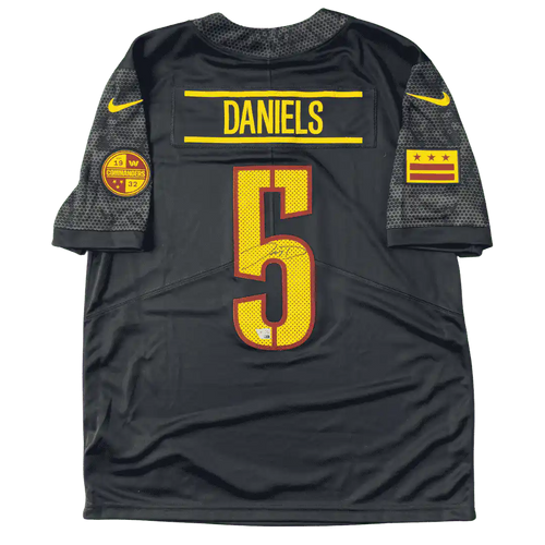 Jayden Daniels Washington Commanders Autographed Authentic Black Nike Alternate Limited Jersey - Fanatics COA