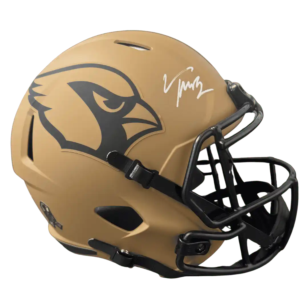 Trey McBride Arizona Cardinals Autographed Full Size Salute to Service Replica Helmet - Beckett COA