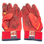 
Alec Burleson St Louis Cardinals Autographed 2026 Game Used Mizuno Batting Gloves w/ Inscription - JSA COA Red/White — Back
