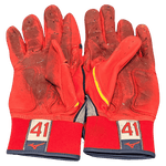 
Alec Burleson St Louis Cardinals Autographed 2026 Game Used Mizuno Batting Gloves w/ Inscription - JSA COA Red/Grey — Back