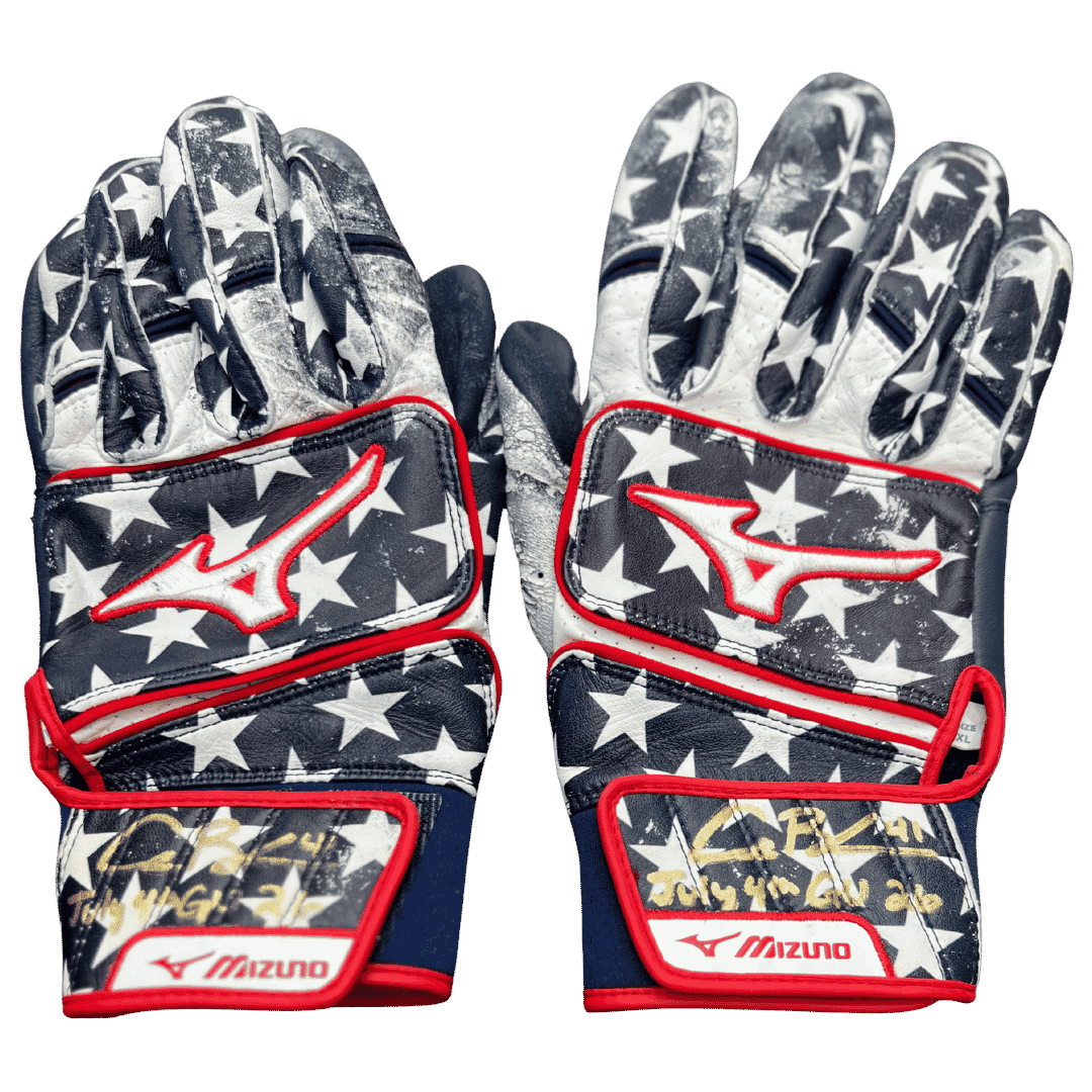 Alec Burleson St Louis Cardinals Autographed 2026 Game Used 4th of July Mizuno Batting Gloves w/ Inscription - JSA COA