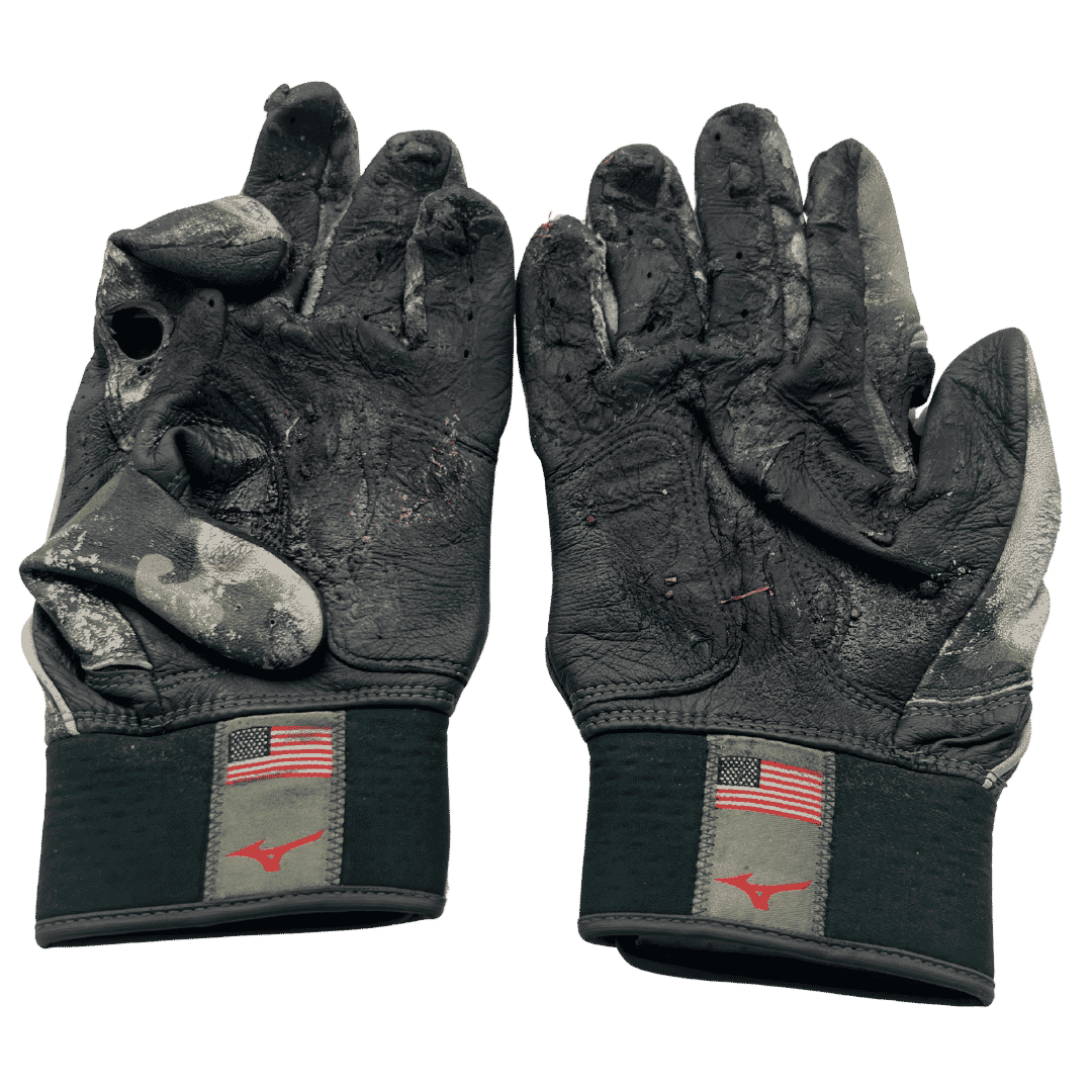 Alec Burleson St Louis Cardinals Autographed 2026 Game Used Armed Forces Weekend Mizuno Batting Gloves w/ Inscription - JSA COA